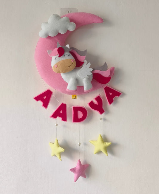 Cute Unicorn on small moon