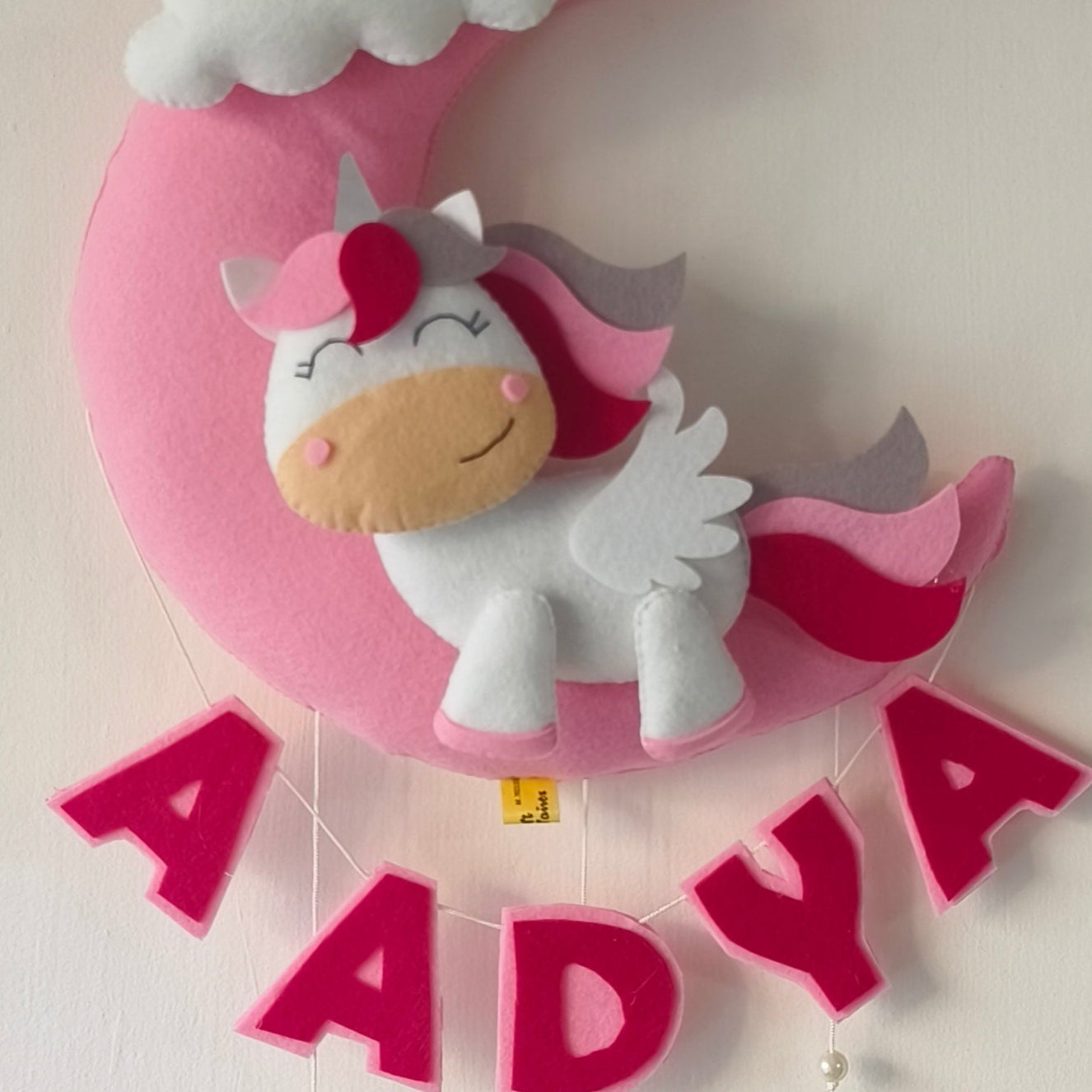 Personalized Cute Unicorn on Moon Kids Birthday Gift