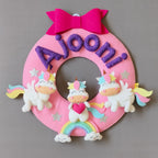 Personalised Magical Unicorn Wall Hanging with Name for Kids Bedroom