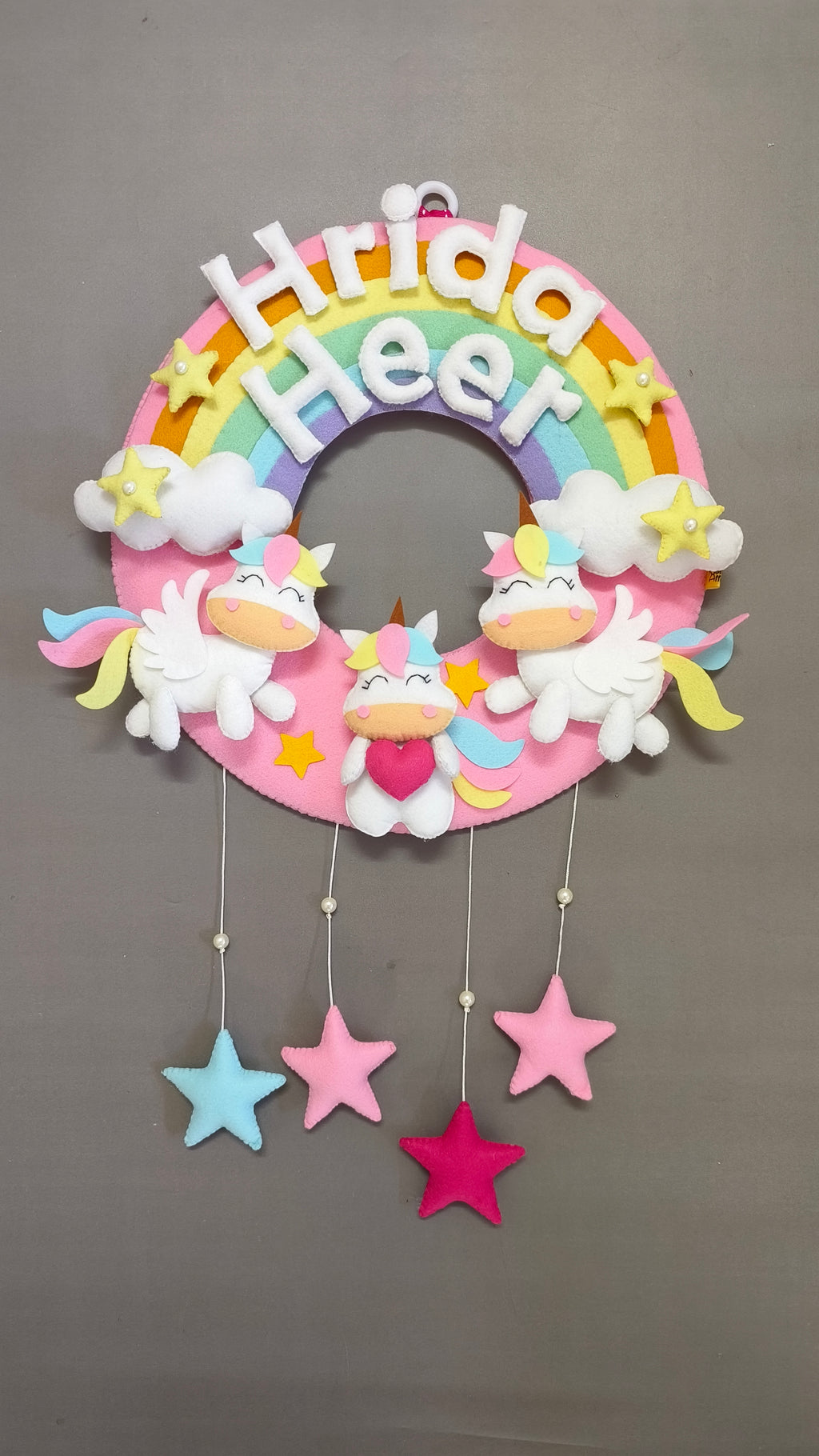 Personalised Unicorns with Rainbow for Siblings