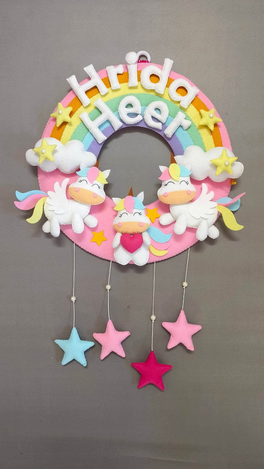 Personalised Unicorns with Rainbow for Siblings