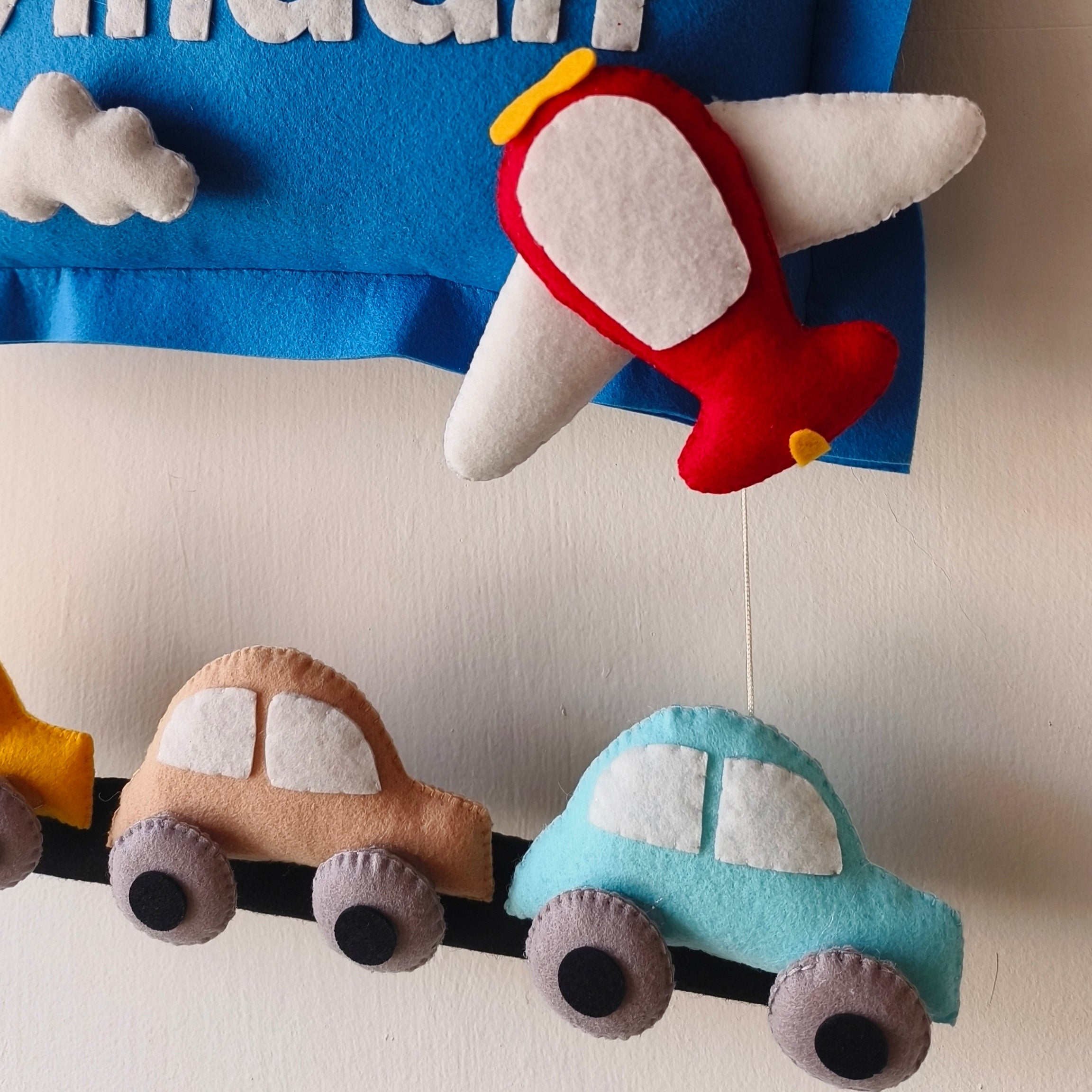 Personalized Car Theme Kids Room Handmade Wall Art