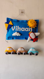 Personalized Car Theme Kids Room Handmade Wall Art