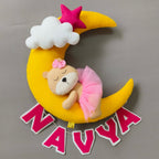 Personalized Teddy Sitting on Small Moon Birthday Gift