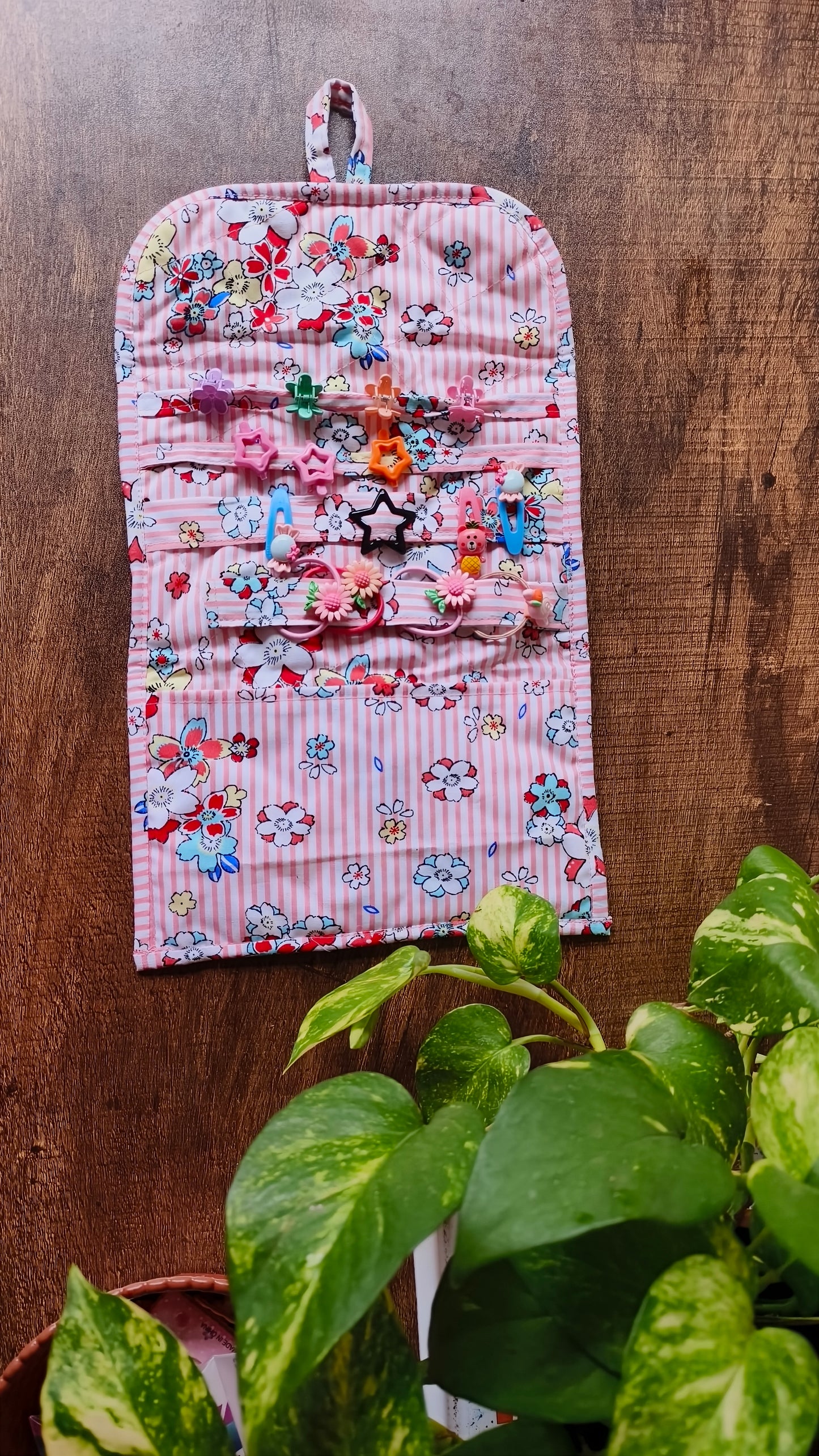 Flower print Hair Clip organizer