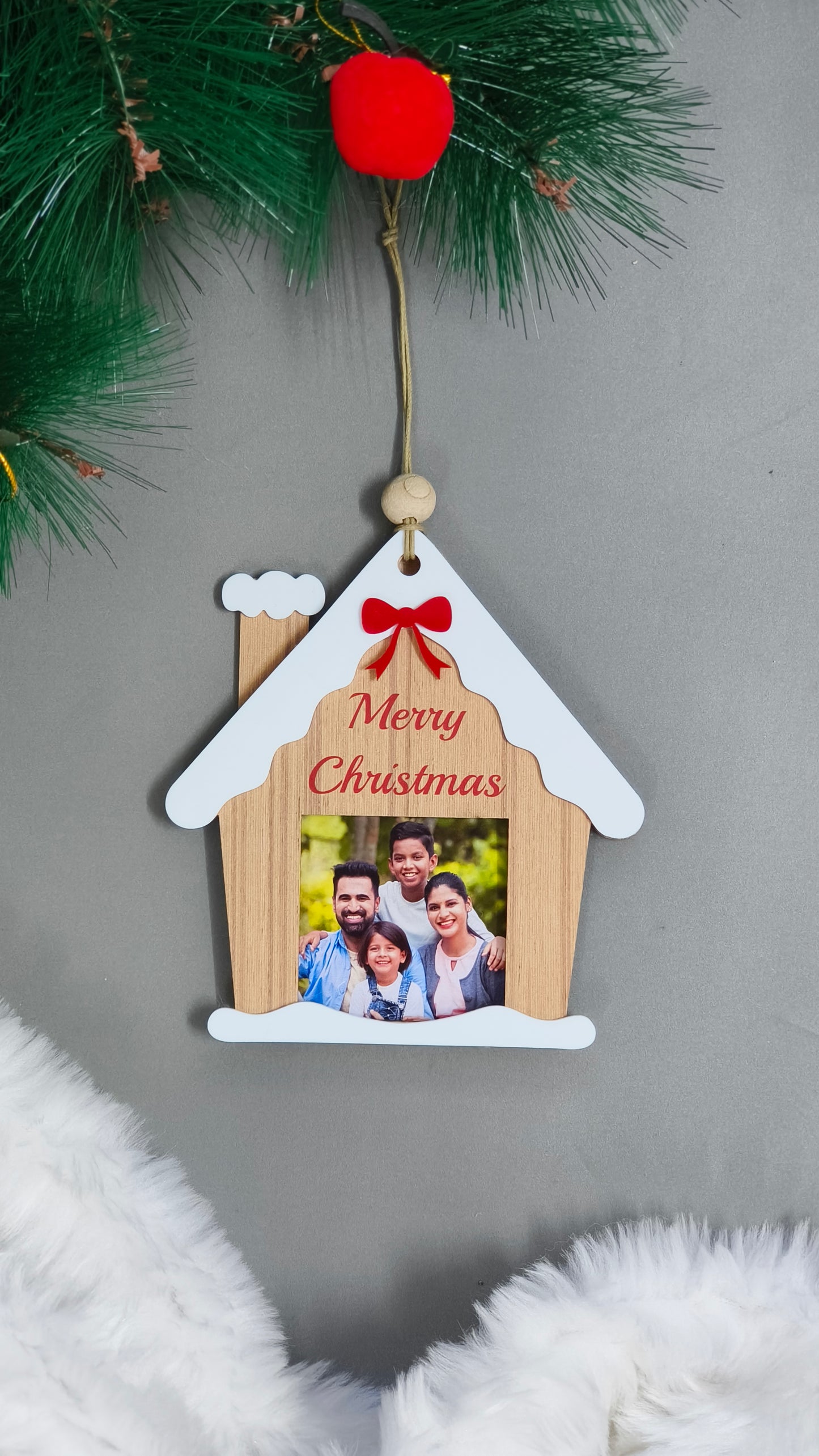 Christmas House Photo Frame Ornaments