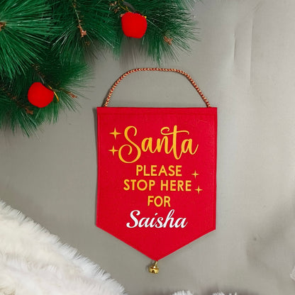 Santa Please Stop Here Banner