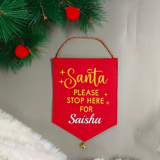 Santa Please Stop Here Banner