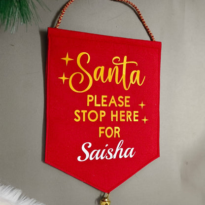 Santa Please Stop Here Banner