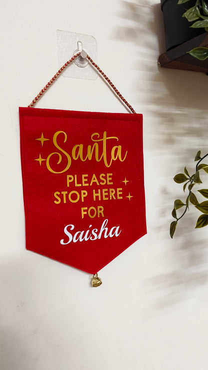 Santa Please Stop Here Banner