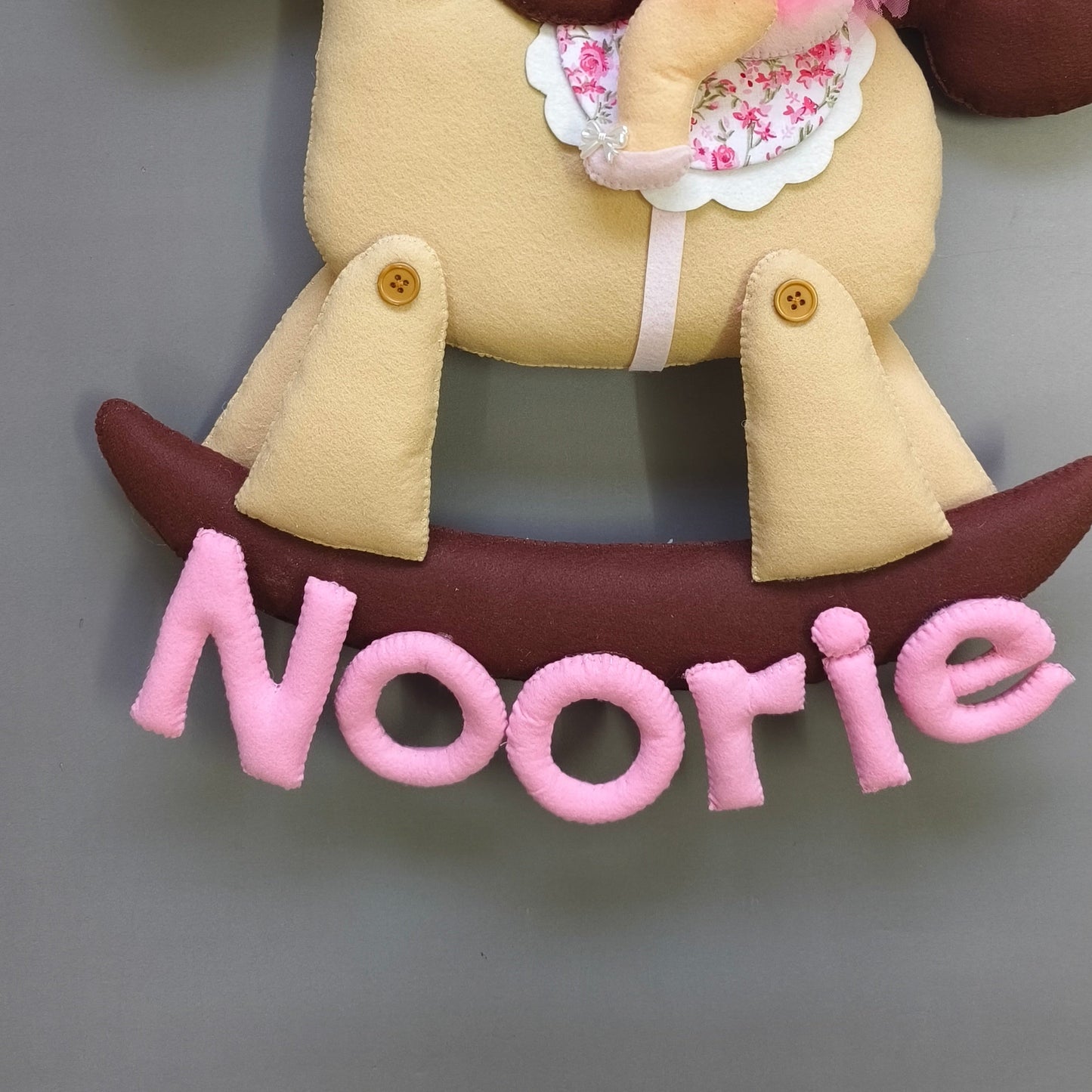 Personalized Baby girl rocking horse Nursery wall decor