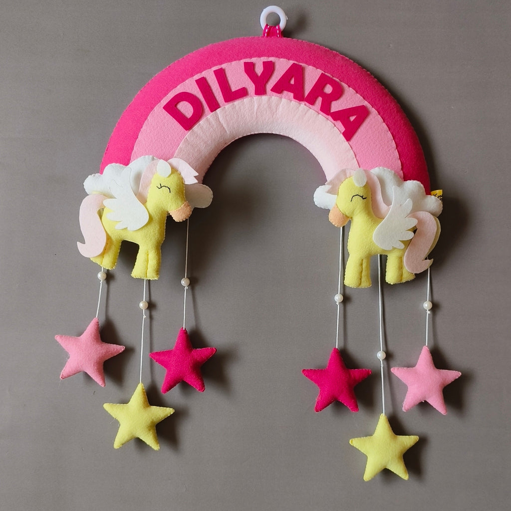 Personalized Rainbow with Unicorn wall decor