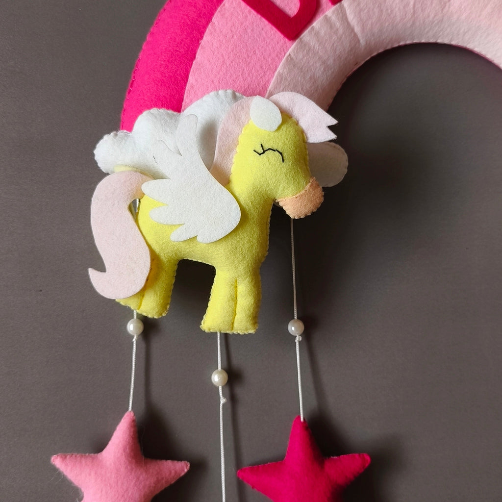 Personalized Rainbow with Unicorn wall decor