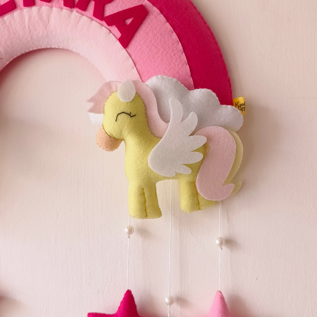 Personalized Rainbow with Unicorn wall decor