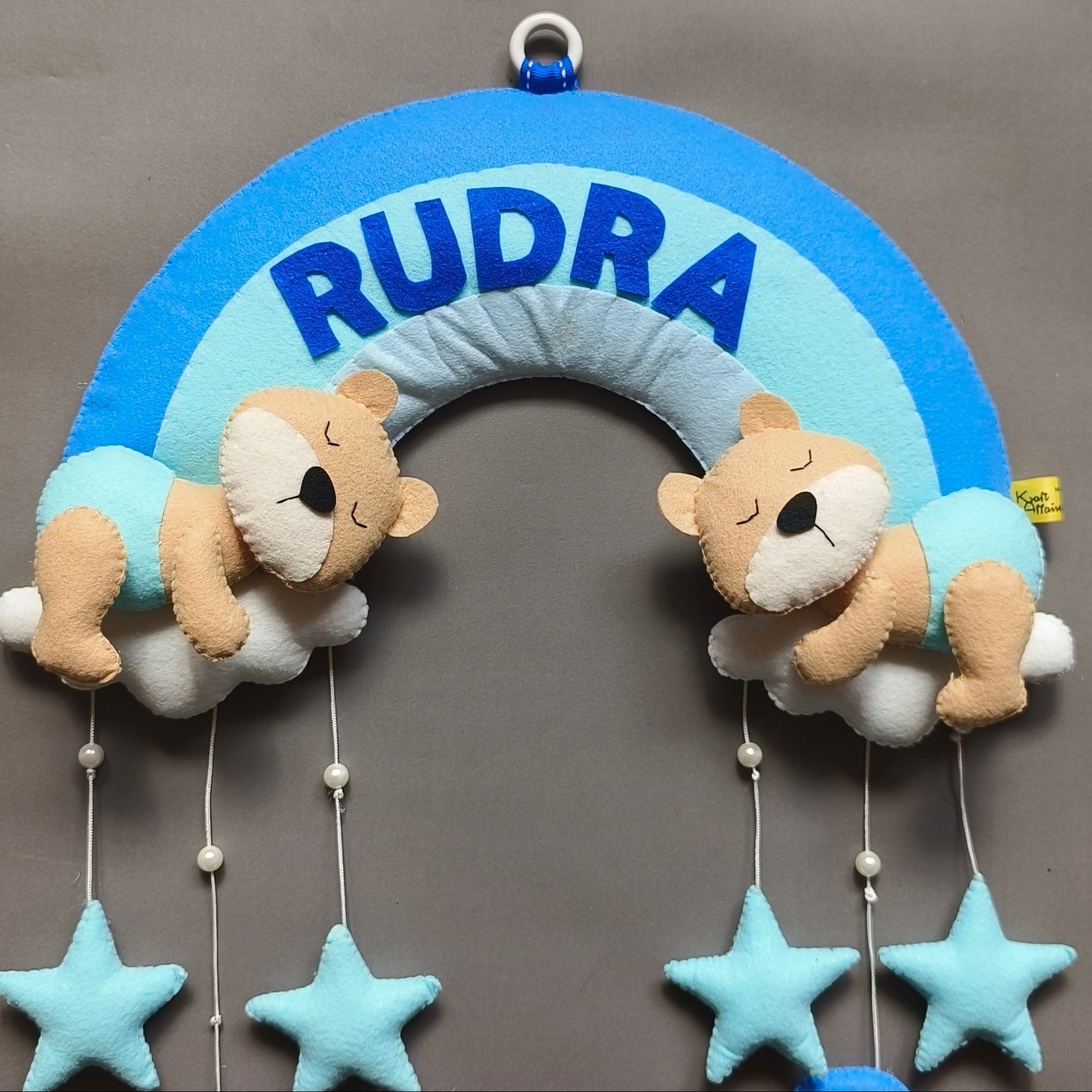 Personalized Rainbow with teddy wall decor