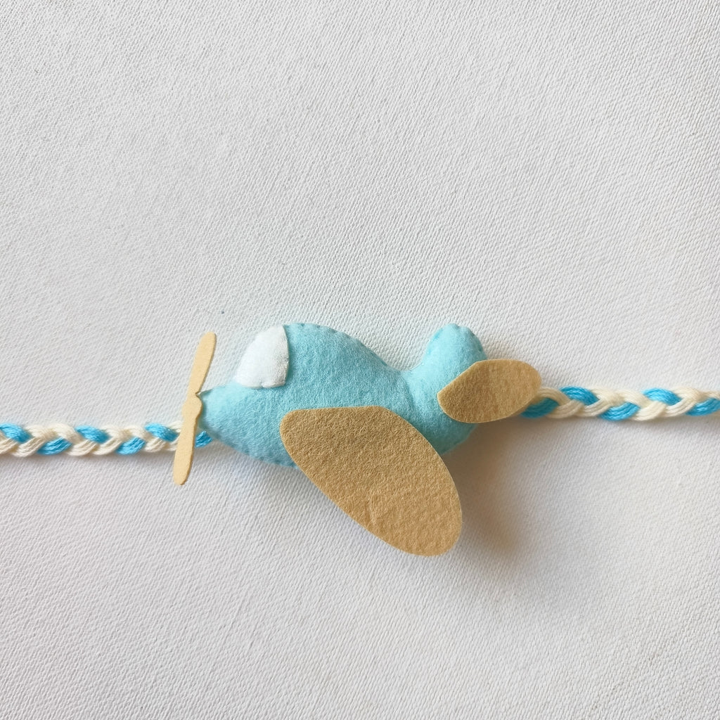 Plane Felt Rakhi – Handmade Kids Rakhi