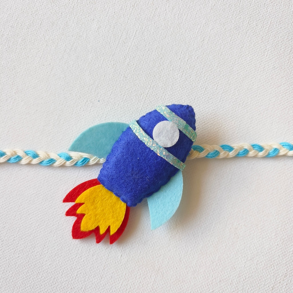 Rocket Felt Rakhi – Handmade Kids Rakhi