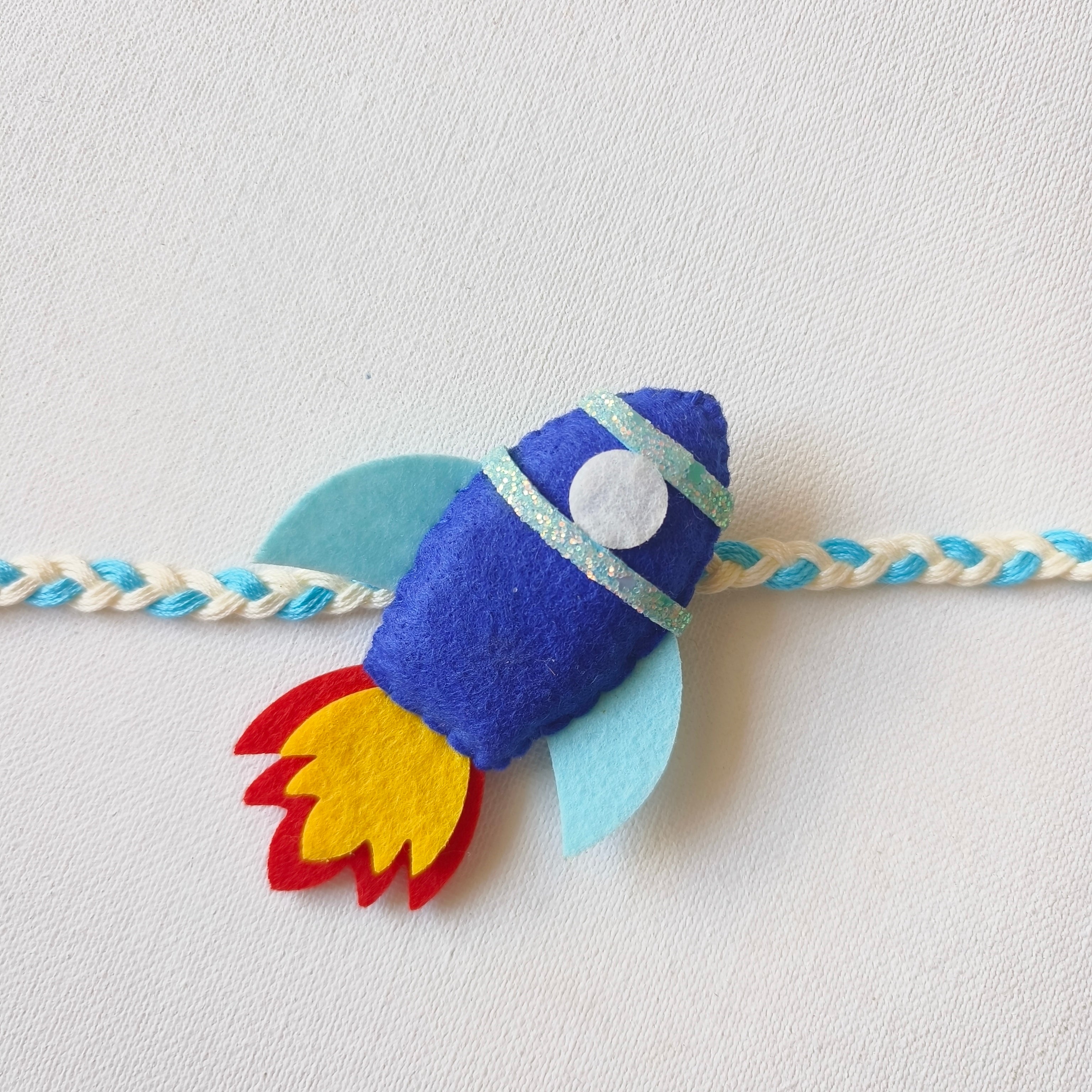 Rocket Felt Rakhi – Handmade Kids Rakhi
