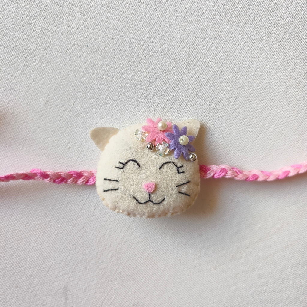 Cat Felt Rakhi – Handmade Kids Rakhi