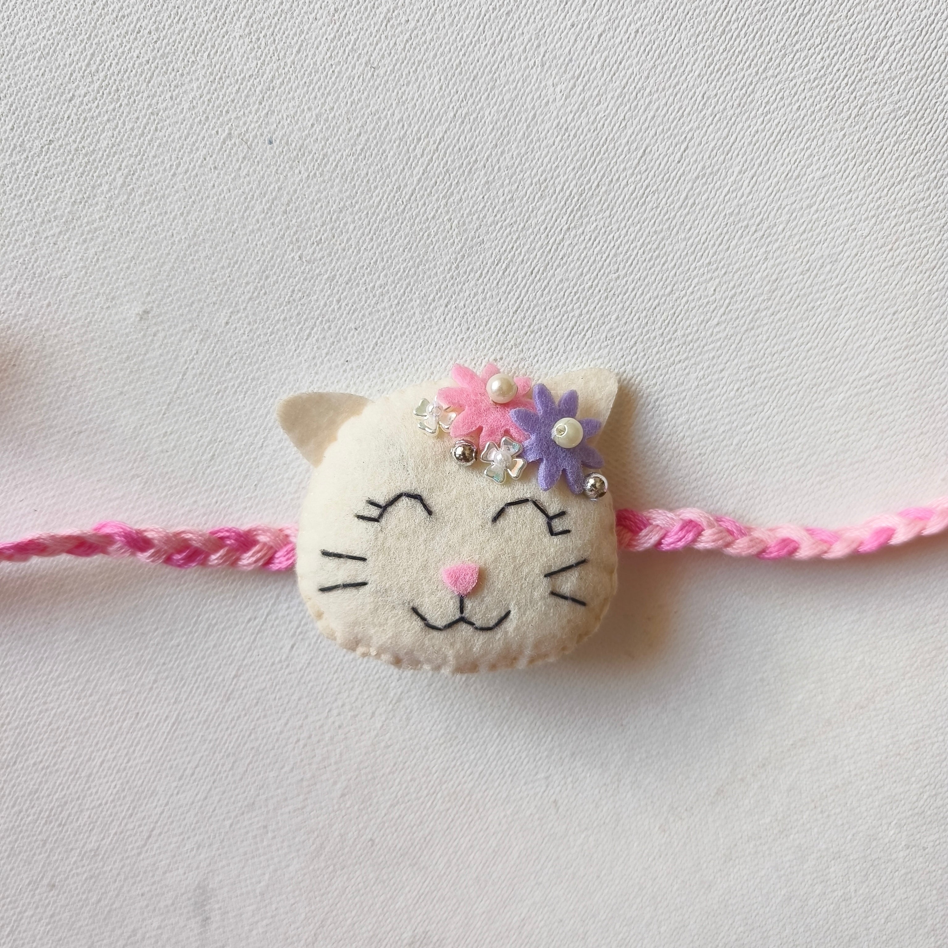 Cat Felt Rakhi – Handmade Kids Rakhi