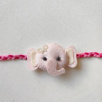 Pink Elephant Felt Rakhi – Handmade Kids Rakhi
