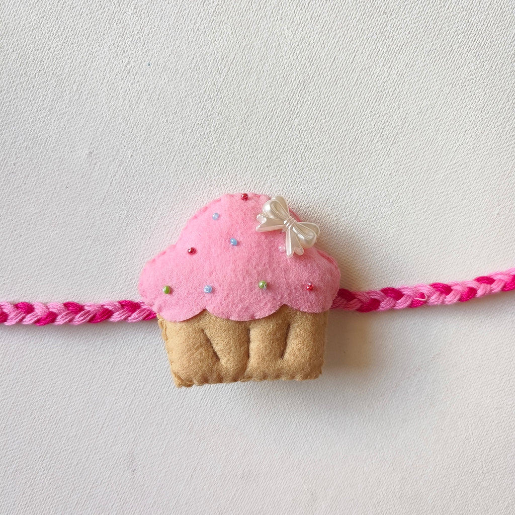 Cupcake Felt Rakhi – Handmade Kids Rakhi