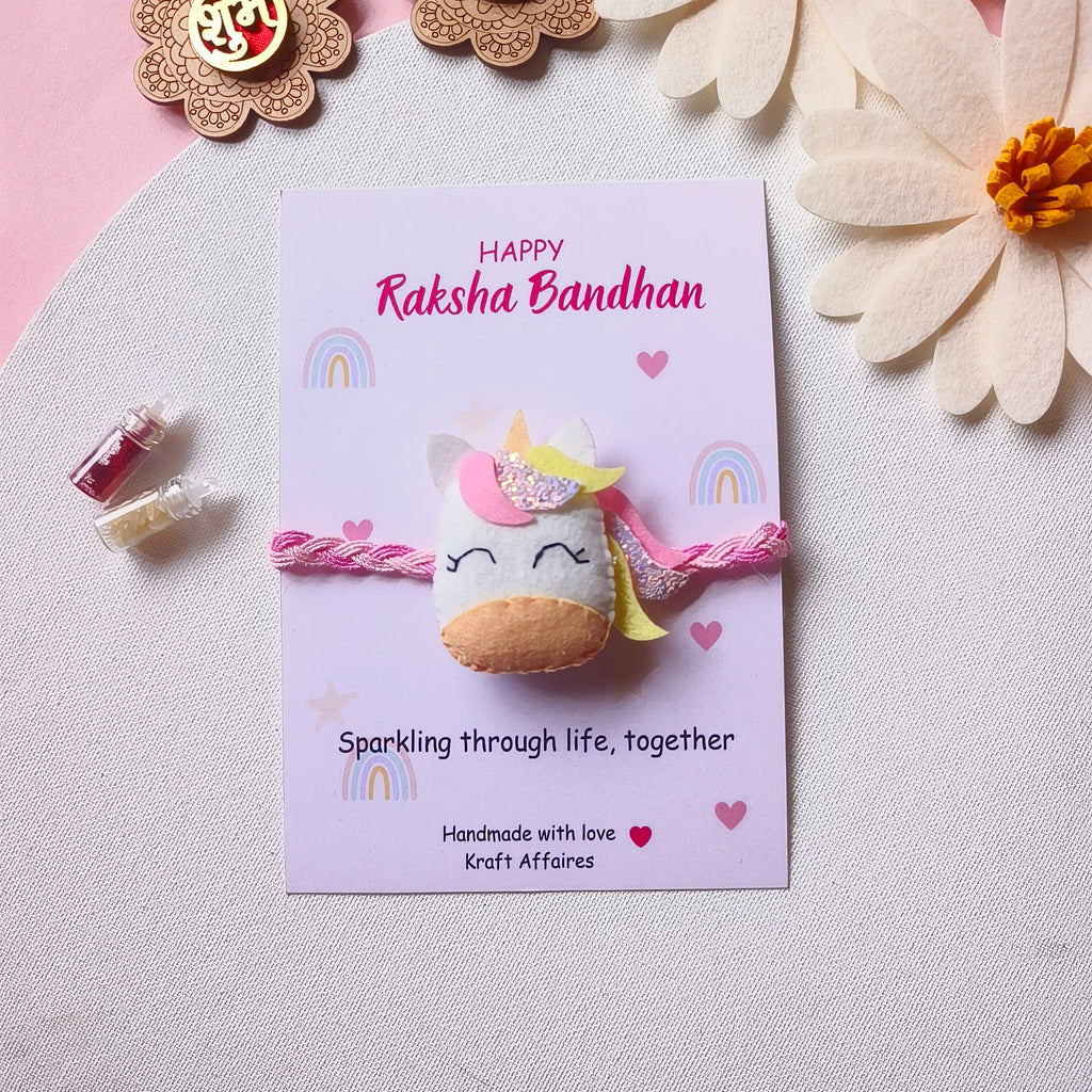 Unicorn Felt Rakhi – Handmade Kids Rakhi