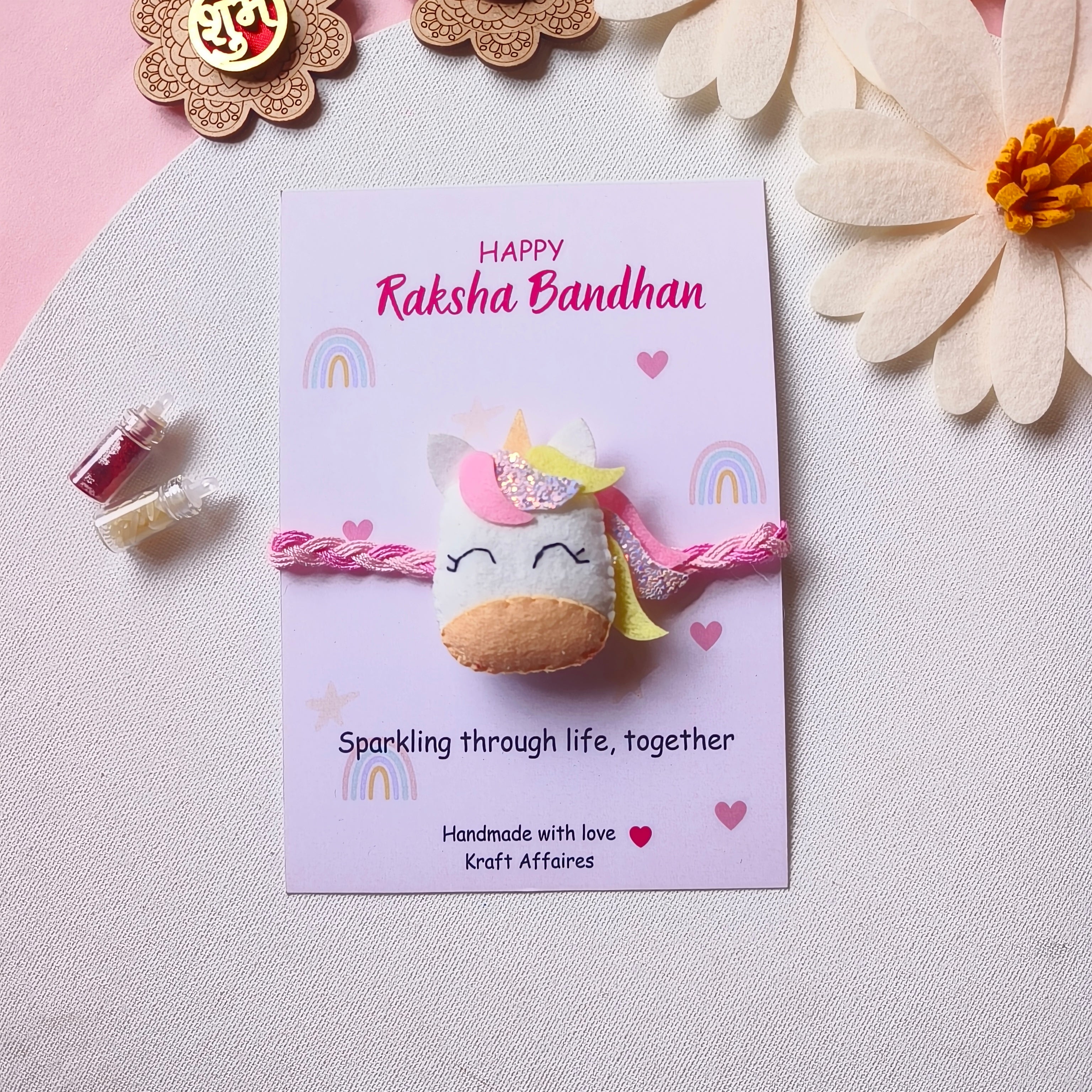Unicorn Felt Rakhi – Handmade Kids Rakhi