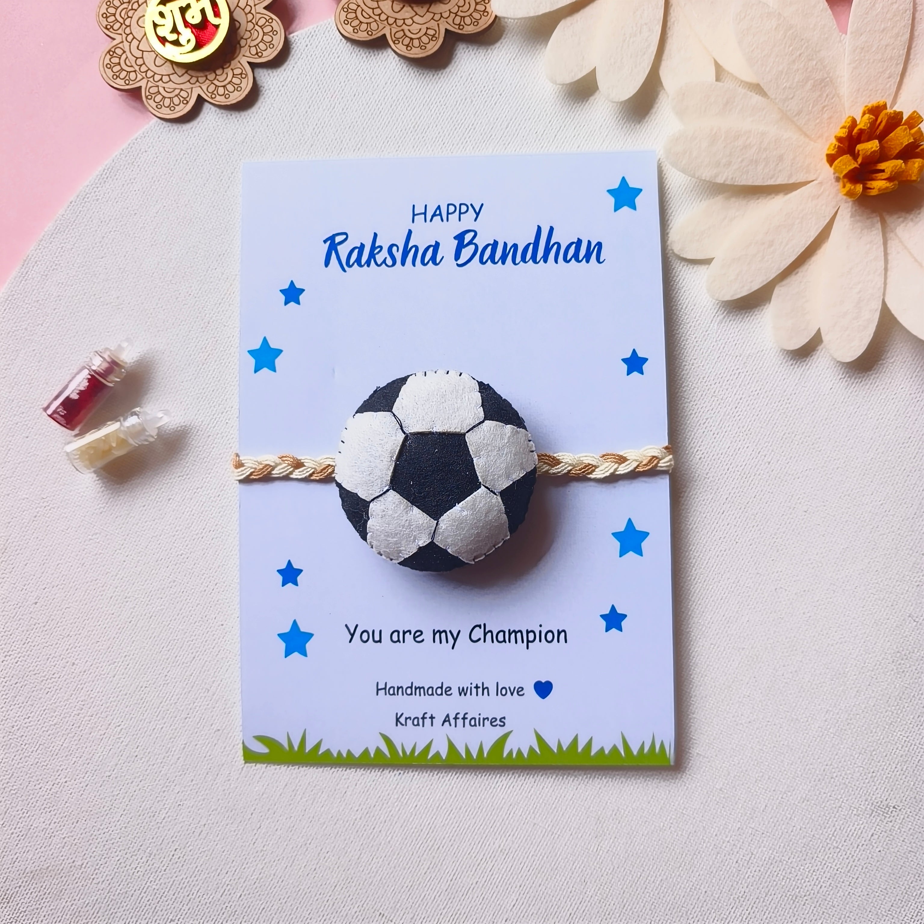 Football Felt Rakhi – Handmade Kids Rakhi