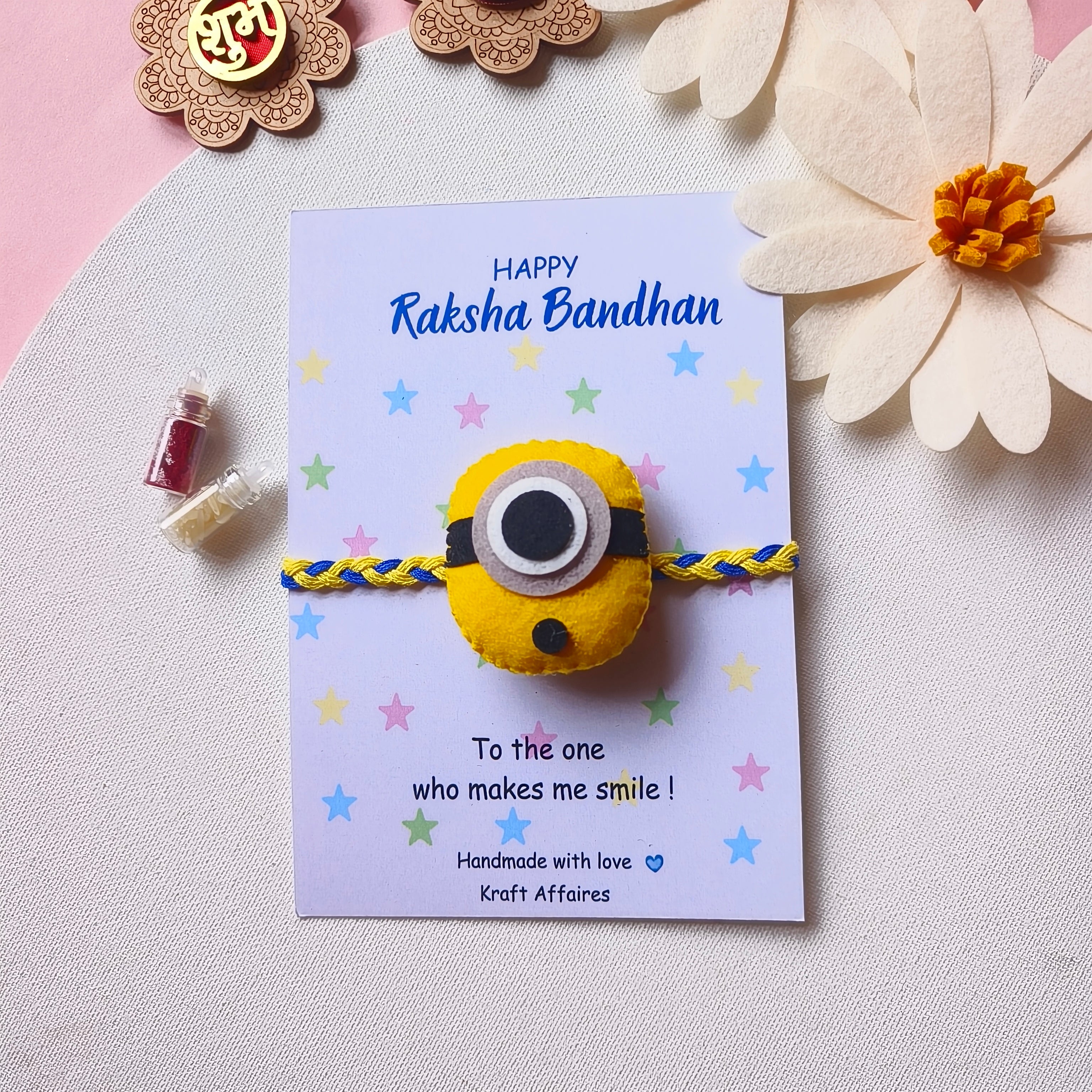 Minion Felt Rakhi – Handmade Kids Rakhi