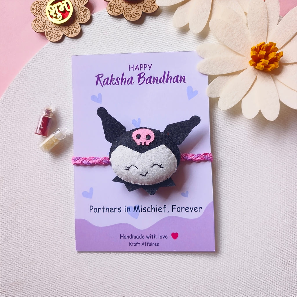 Kuromi Felt Rakhi – Handmade Kids Rakhi