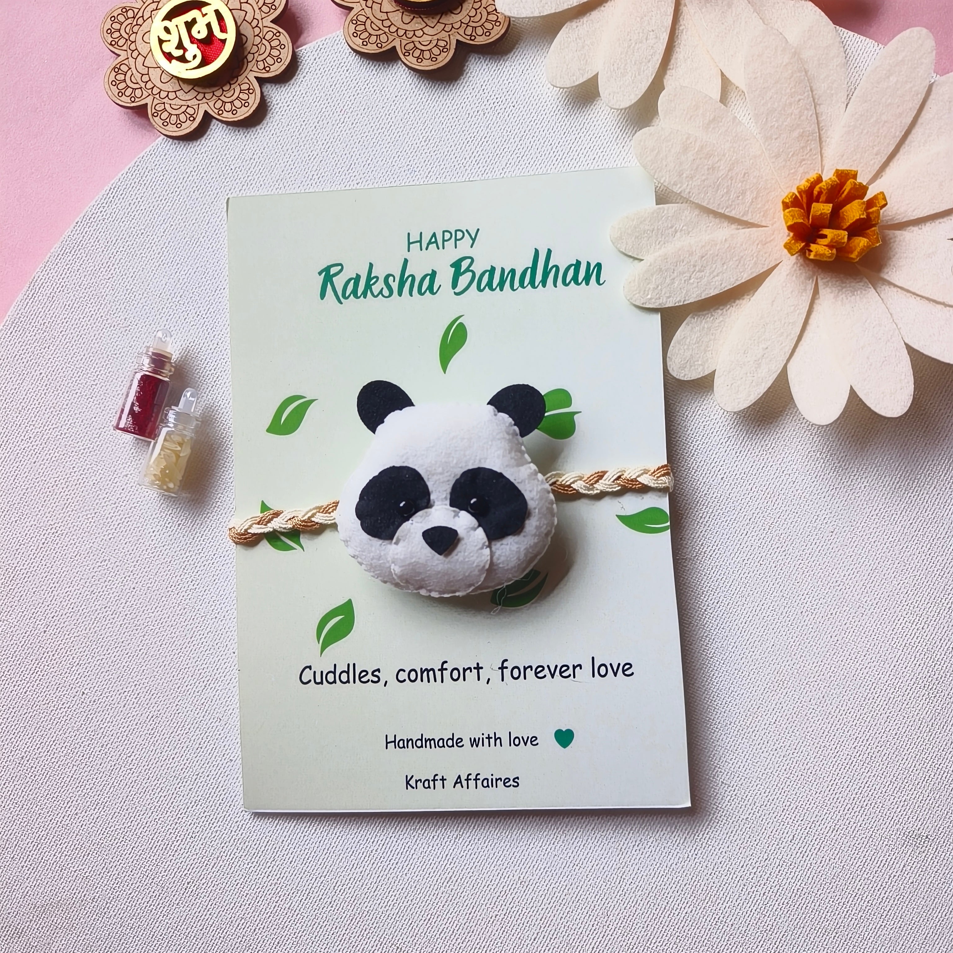 Panda Felt Rakhi – Handmade Kids Rakhi