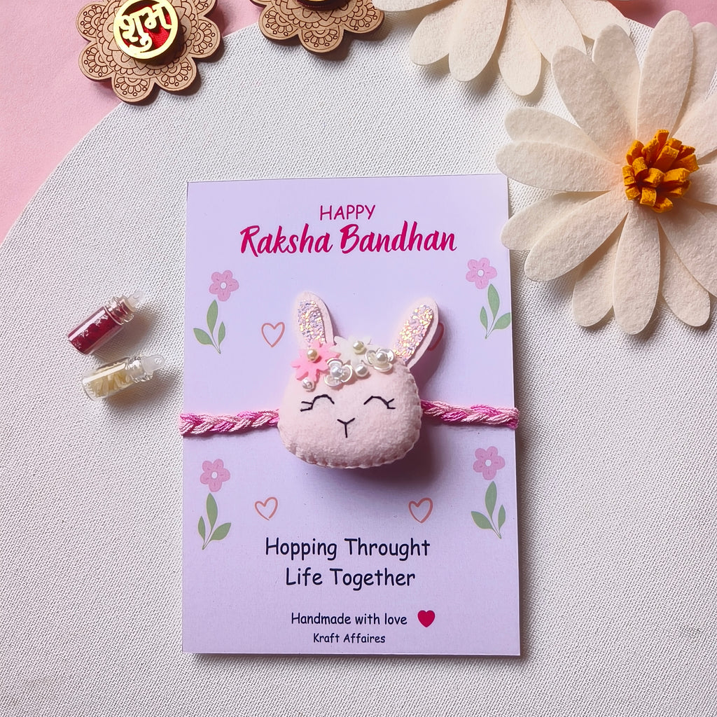 Rabbit Felt Rakhi – Handmade Kids Rakhi