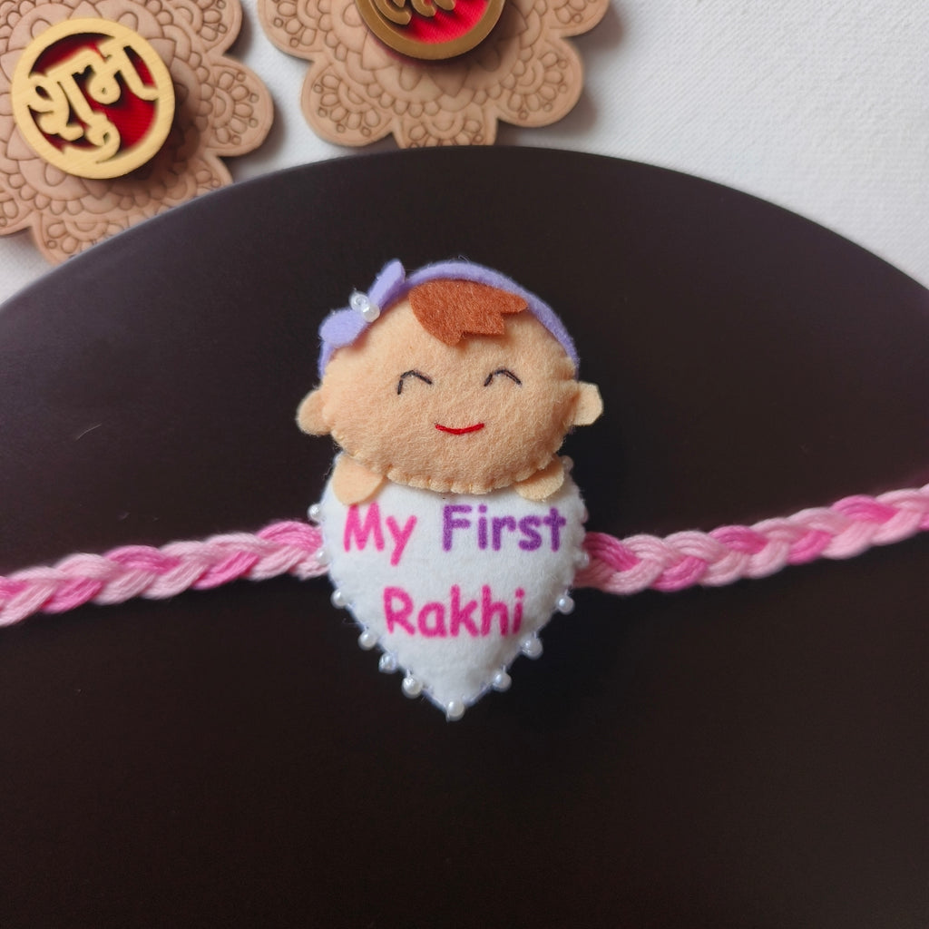 My First Rakhi – Handmade Kids Rakhi - Pink