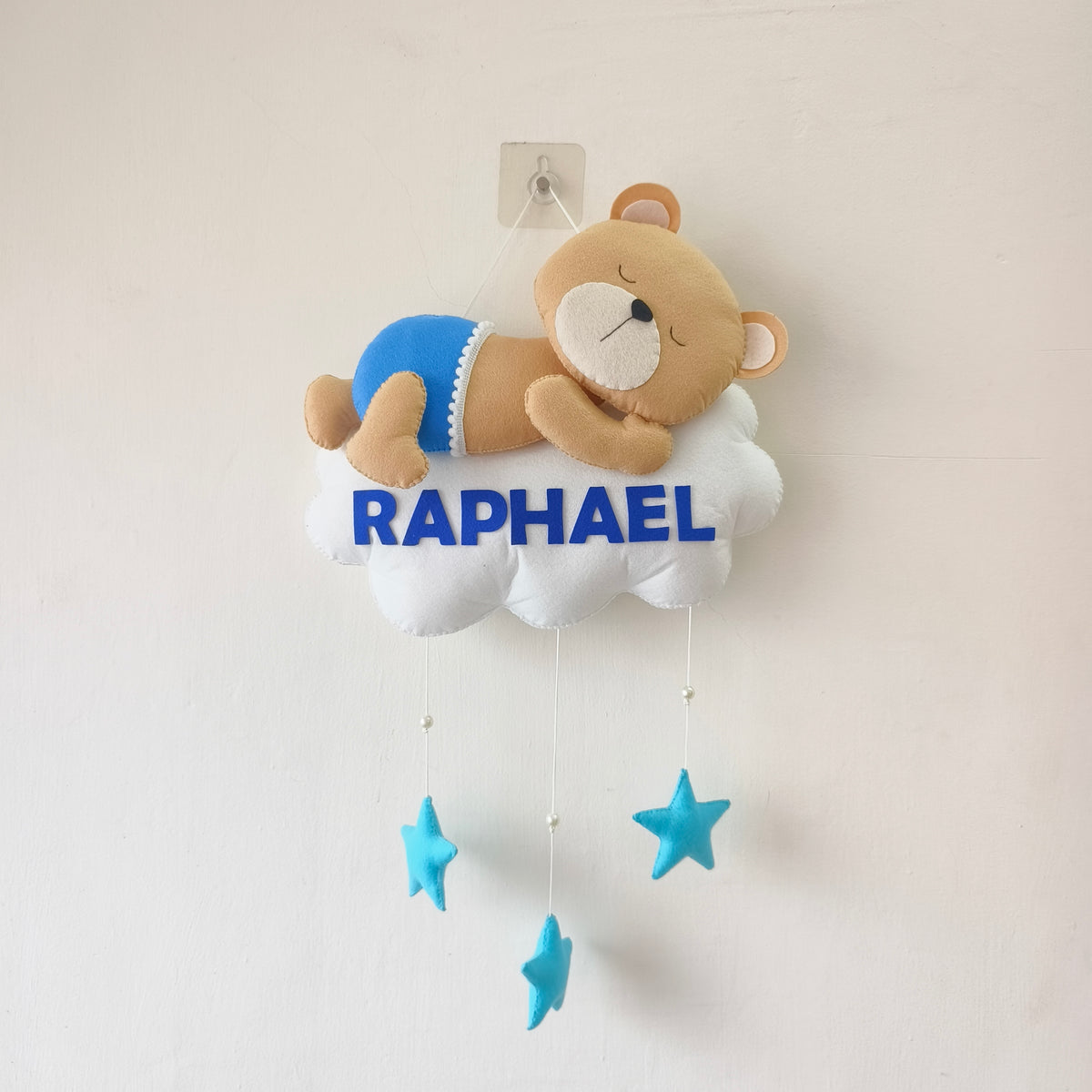 Personalized Teddy on cloud Wall decor
