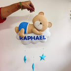 Personalized Teddy on cloud Wall decor