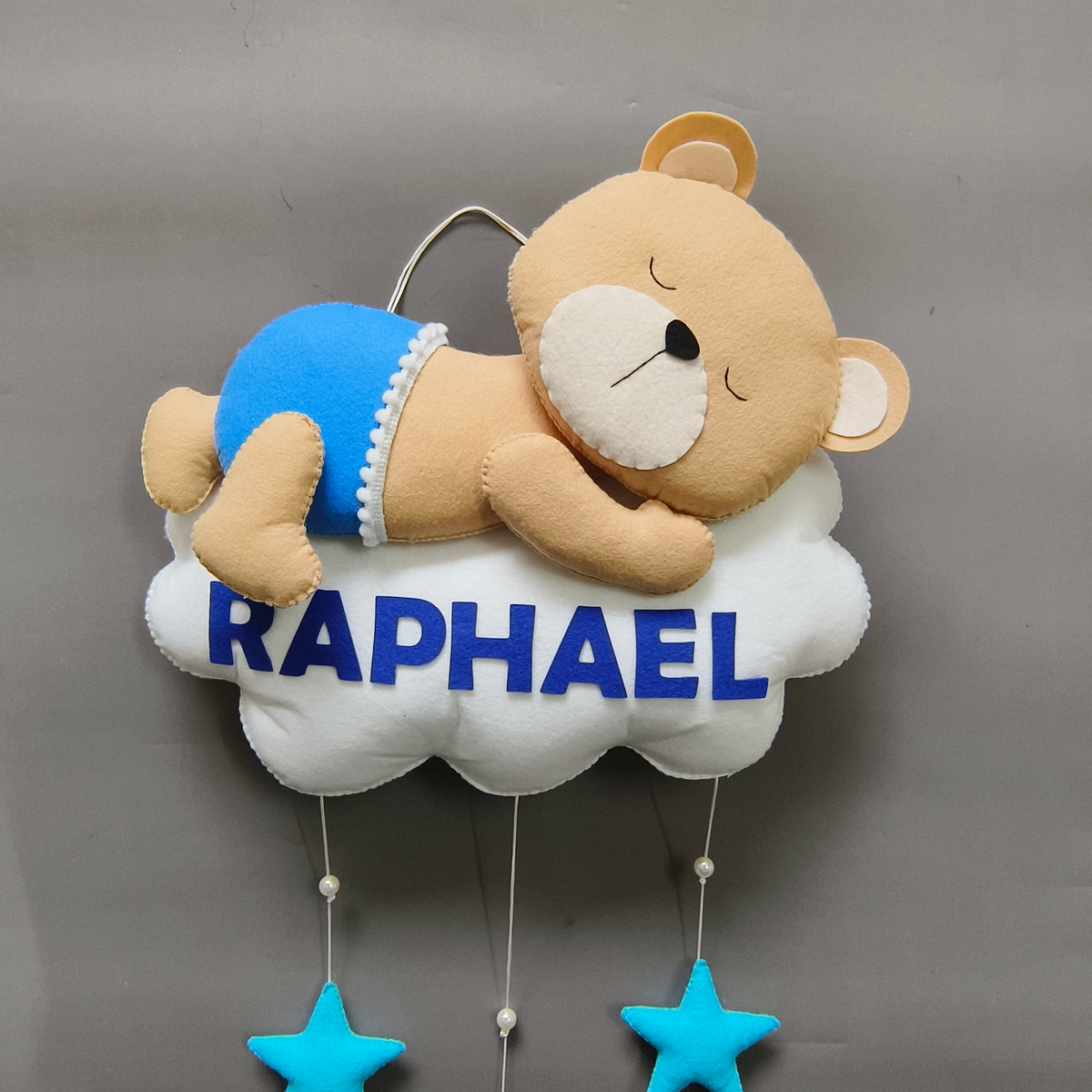 Personalized Teddy on cloud Wall decor