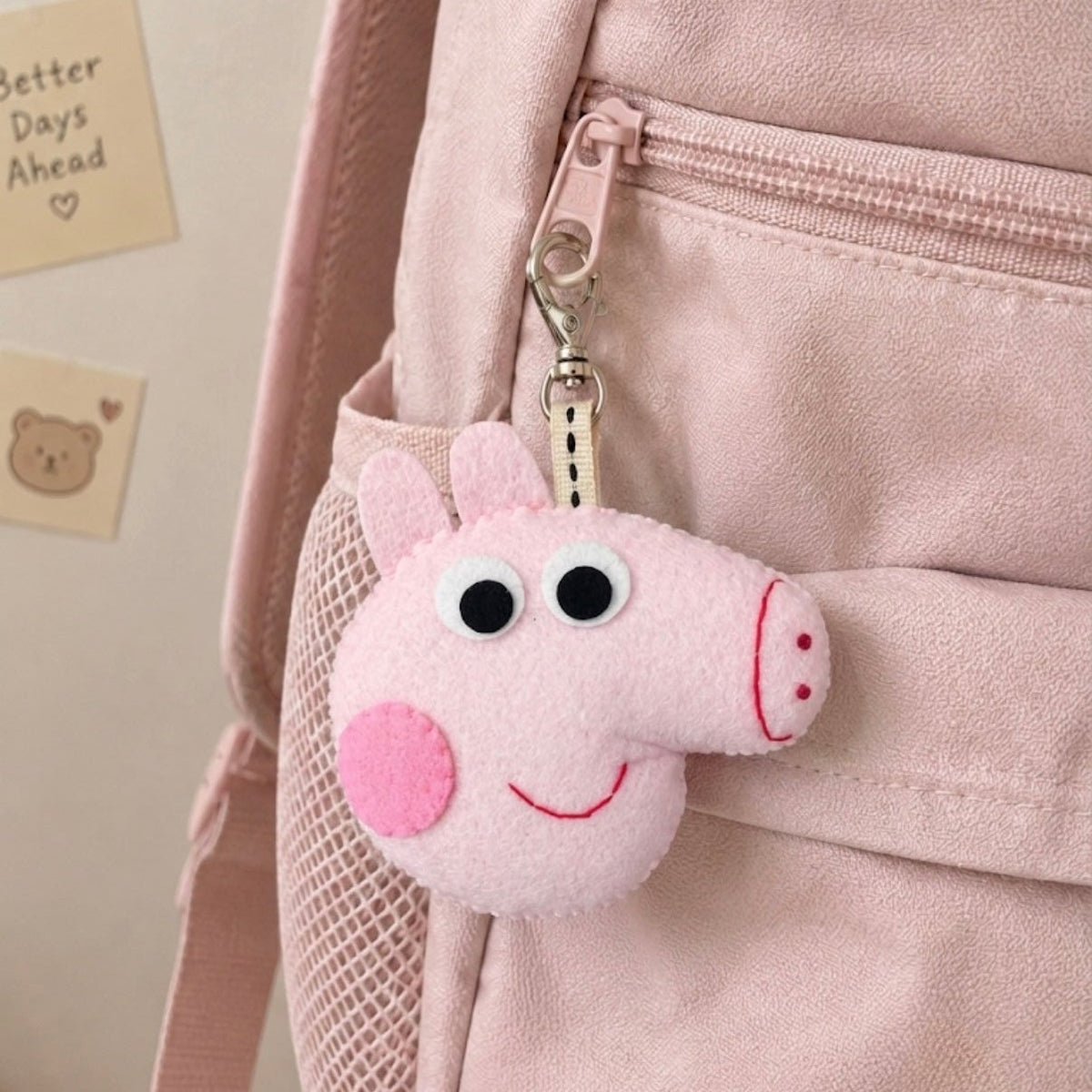 Felt Peppa pig Keychain