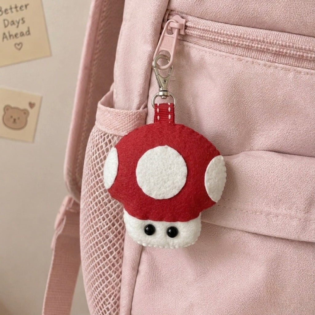 Felt Mushroom Keychain