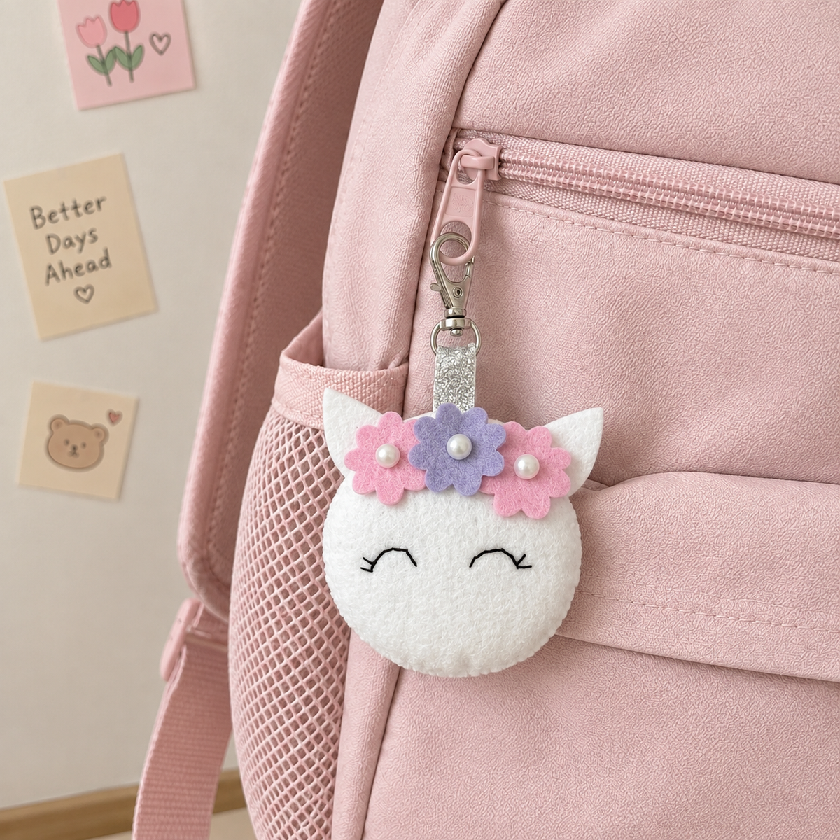 Felt Unicorn Keychain