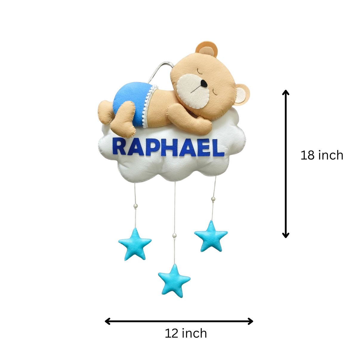 Personalized Teddy on cloud Wall decor