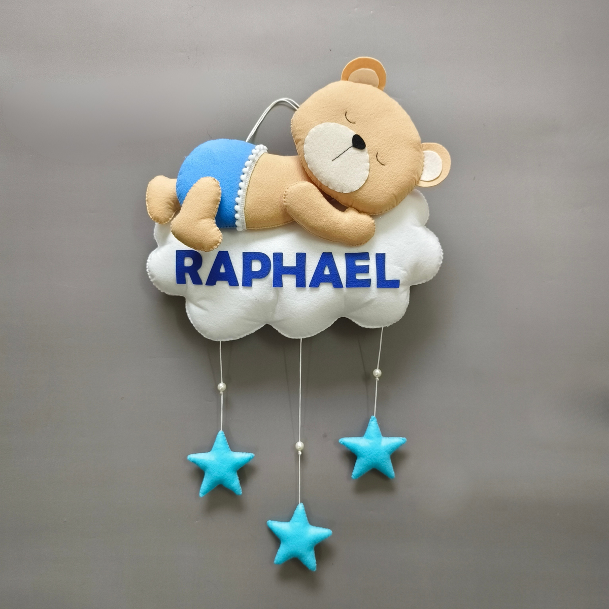 Personalized Teddy on cloud Wall decor