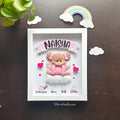 Personalised baby girl angel birth memory frame for newborn baby