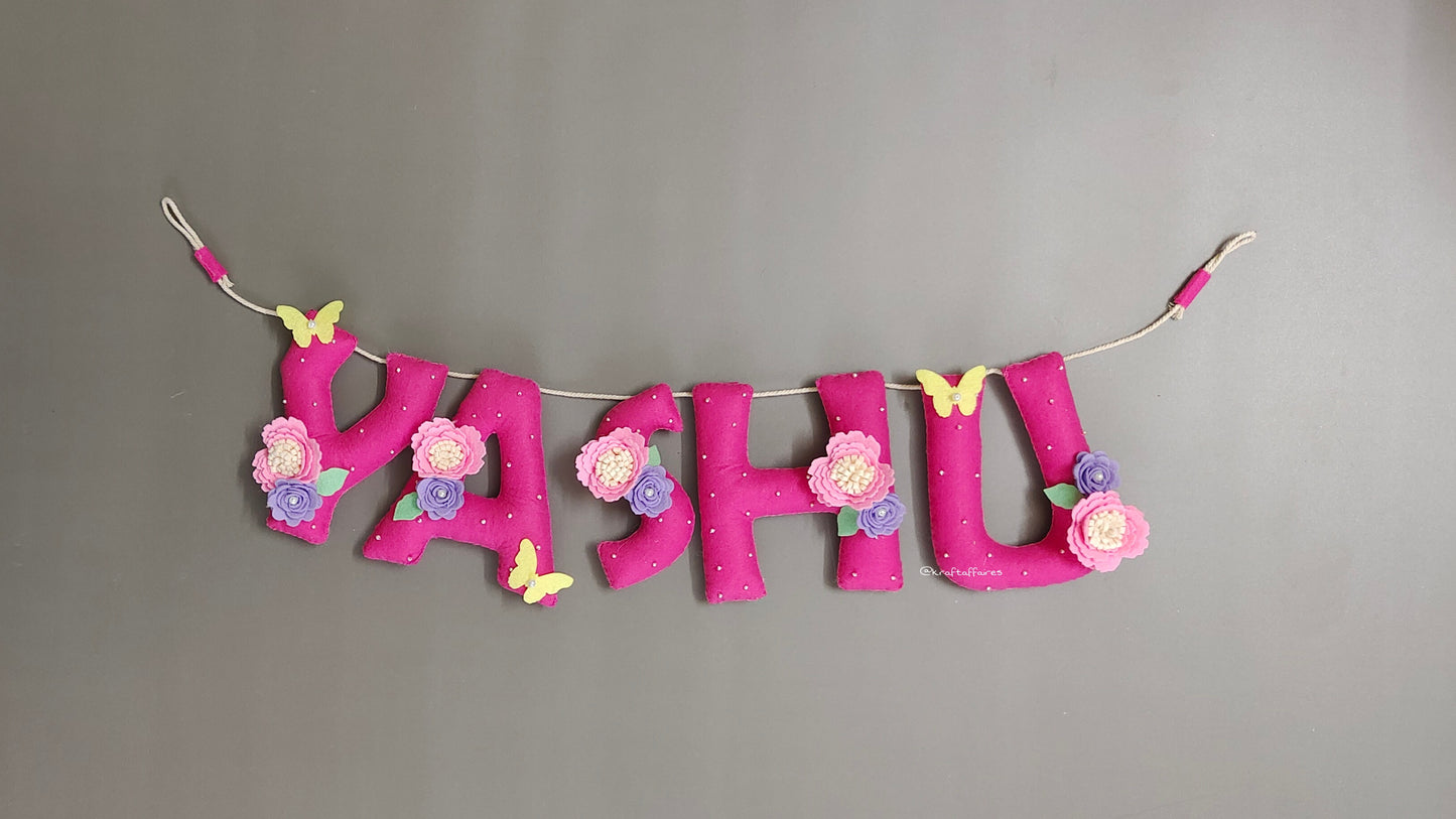 Personalized Floral theme Bunting