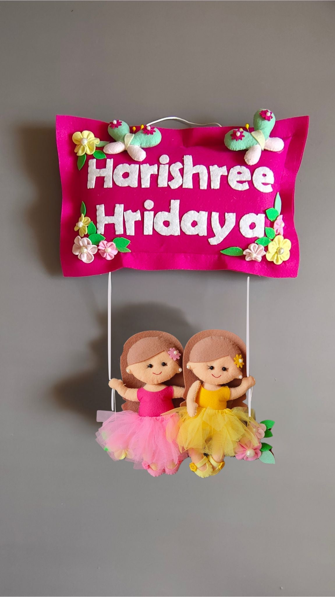 Personalised Siblings on Swing Custom Name Wall Decor