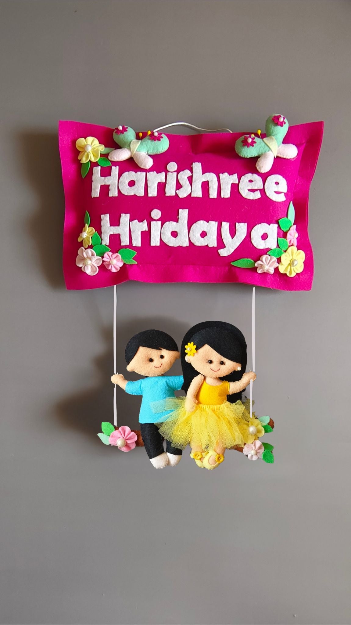 Personalised Siblings on Swing Custom Name Wall Decor