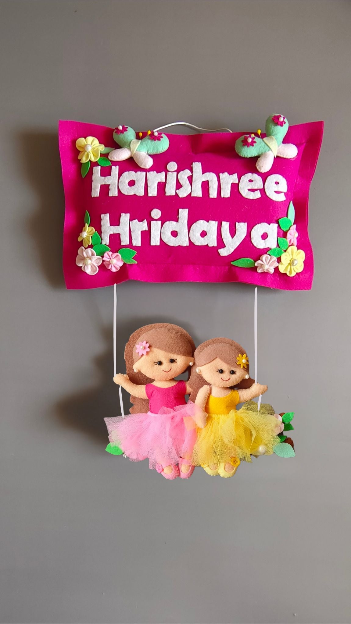 Personalised Siblings on Swing Custom Name Wall Decor