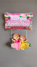 Personalised Siblings on Swing Custom Name Wall Decor