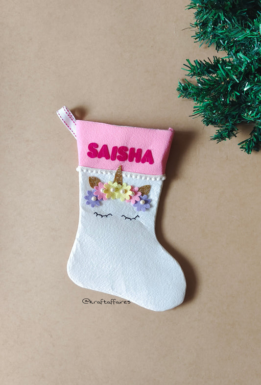 Unicorn Felt Stocking