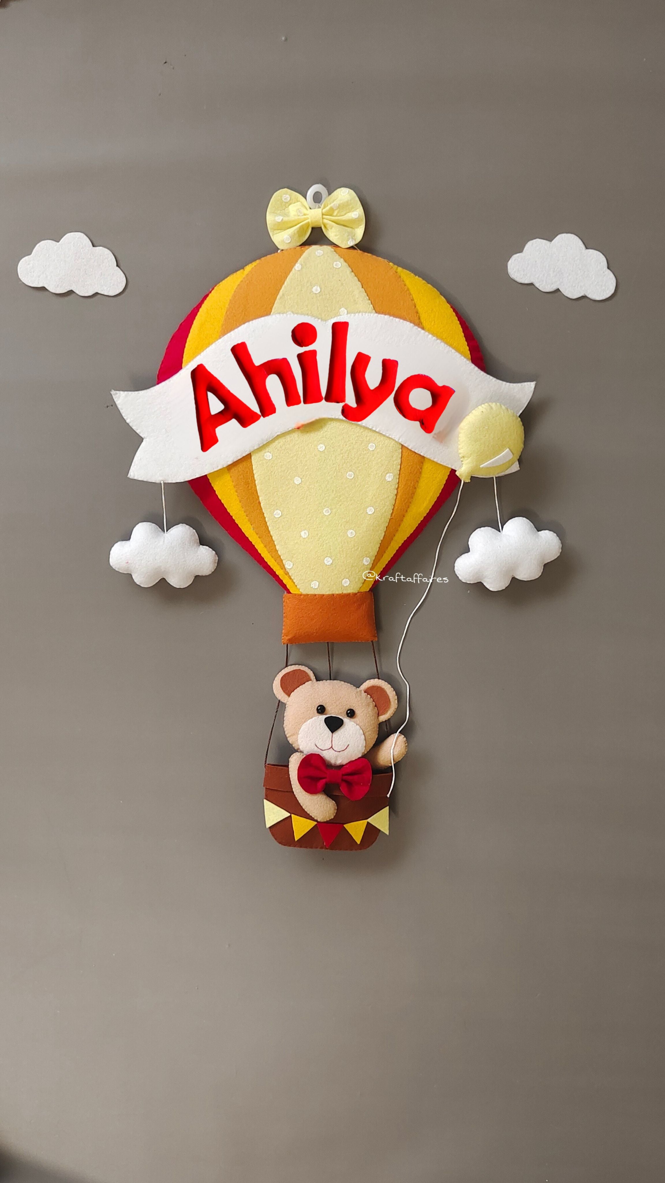 Personalised Big Hot Air Balloon Wall Decor for Boys Room